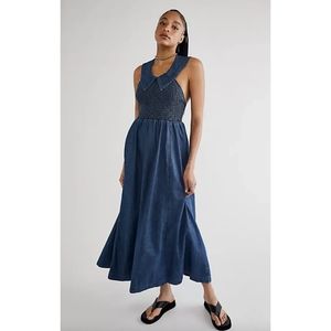 Free People Bambi Girl Denim Midi Dress Size S